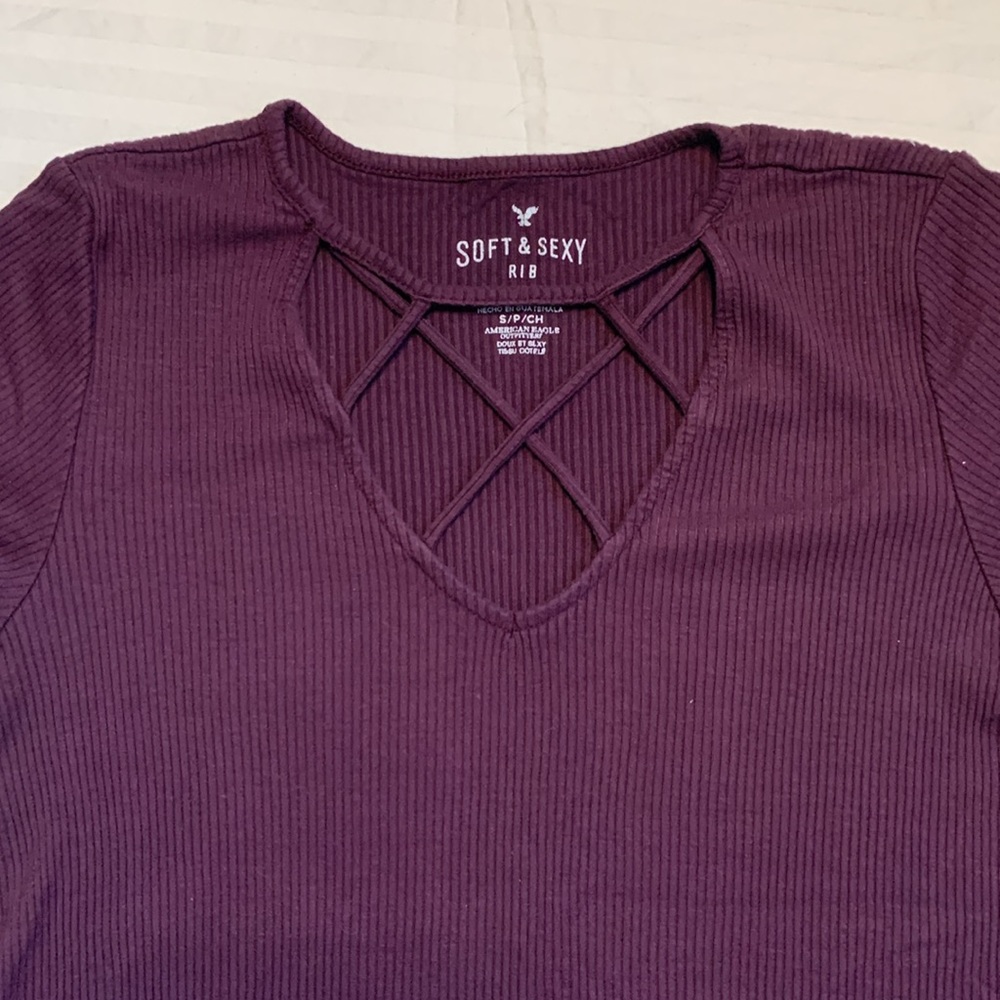American Eagle S Soft & Sexy Rib. Burgundy.